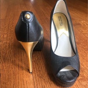 Black and Gold Michael Kors Stilettos